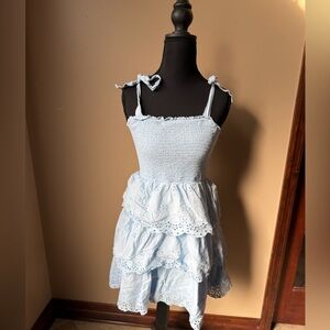 American Eagle Outfitters Light Blue Tiered Dress